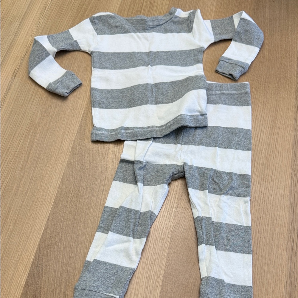 Gray and White Striped Toddlers Pajamas Size 24M